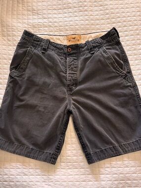 Hollister Men's Y2K Gray Casual Cotton Shorts